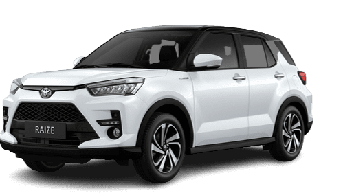 toyota raize trắng nóc đen